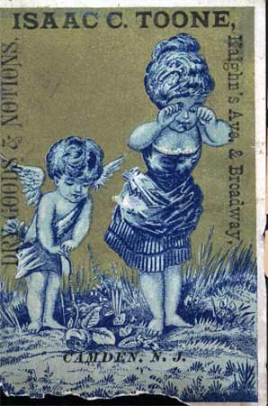 Trade card for Isaac C. Toone, Dry Goods & Notions, Kaighn's Ave. & Broadway, Camden, N.J.