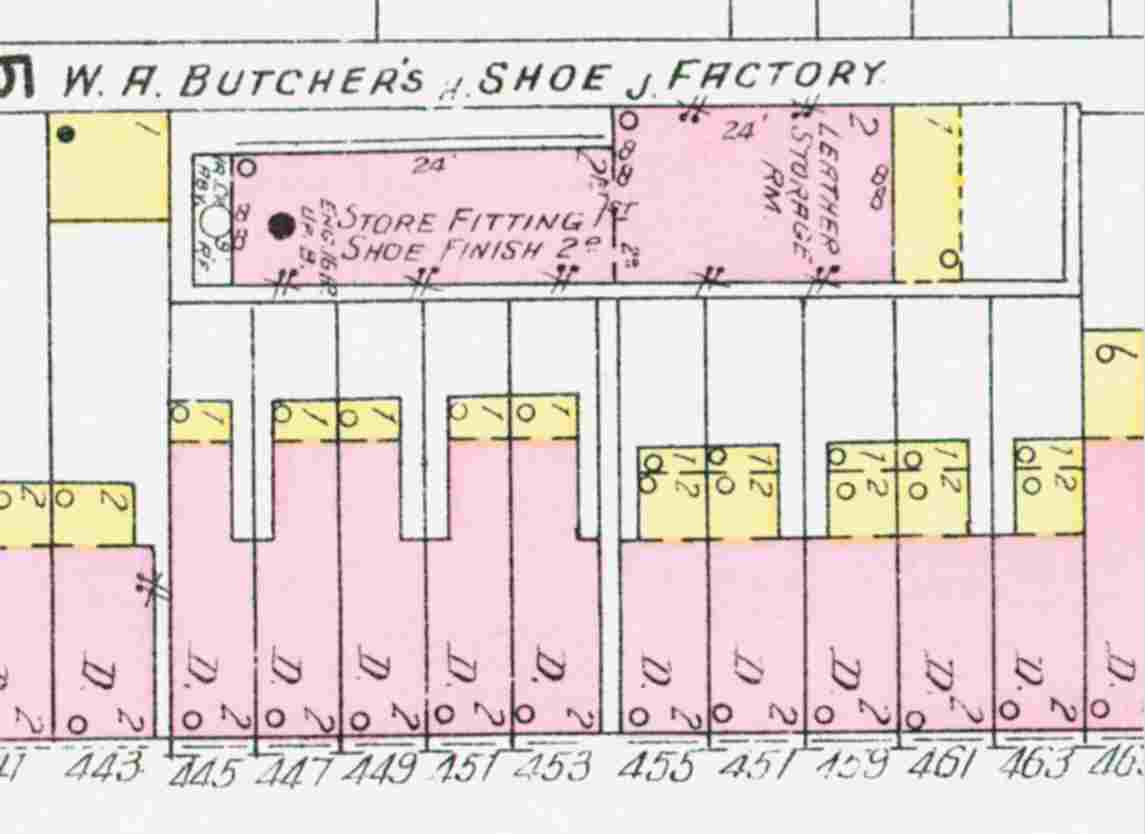 1906 Sanborn Map showing Butcher's Alley (section 3)
