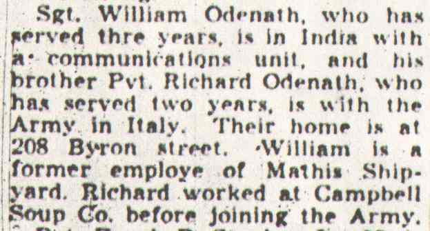 Camden Courier-Post, June 30, 1944 — Odenath brothers