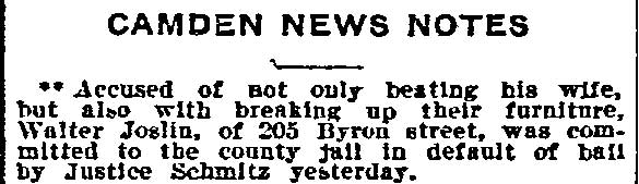 Camden News Notes - Philadelphia Inquirer, July 19, 1911