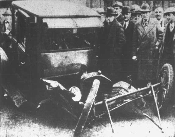 Man Hurt as Bus Crushes Coupe - Camden Courier-Post, February 29, 1928