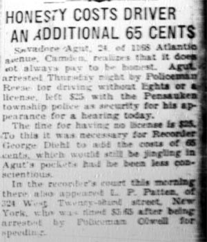 1168 Atlantic Avenue, Salvatore Agut, Camden Courier-Post, February 25, 1928