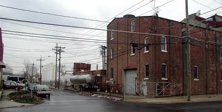 1600 Block of Carman Street, the Soap Works, as seen from the southeast corner of South 17th and Carman Streets