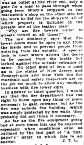 Letter to the Editor of The Evening Courier - Camden Courier-Post, February 29, 1928