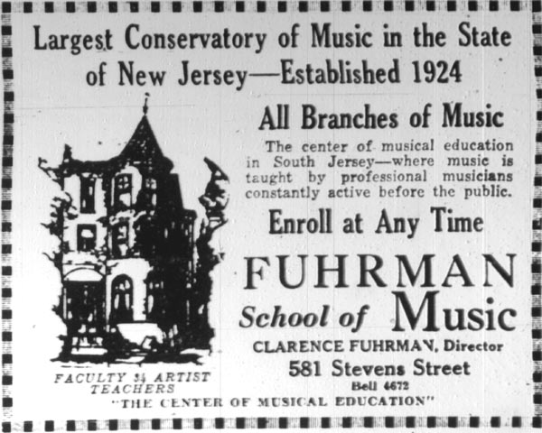 581 Stevens Street, Camden, the Fuhrman School of Music, 1928
