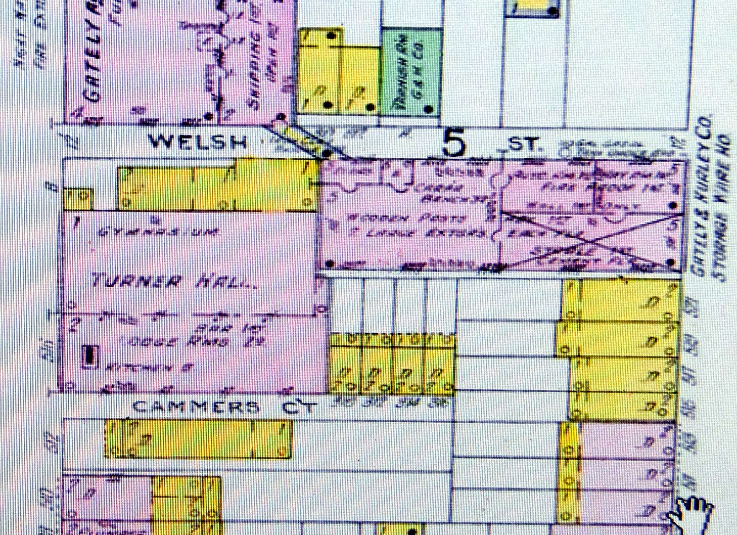 1906 Sanborn map showing Welsh Street area