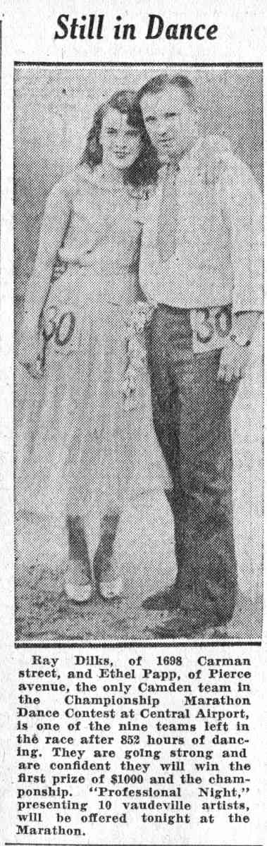 Ray Dilks, 1698 Carman Street, dance marathon, 1932