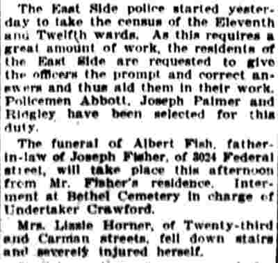 East Side Police Take the Census - Camden Post-Telegram, November 3, 1906