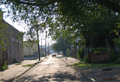 Looking east on Carman Street from South 25th Street, June 30, 2006