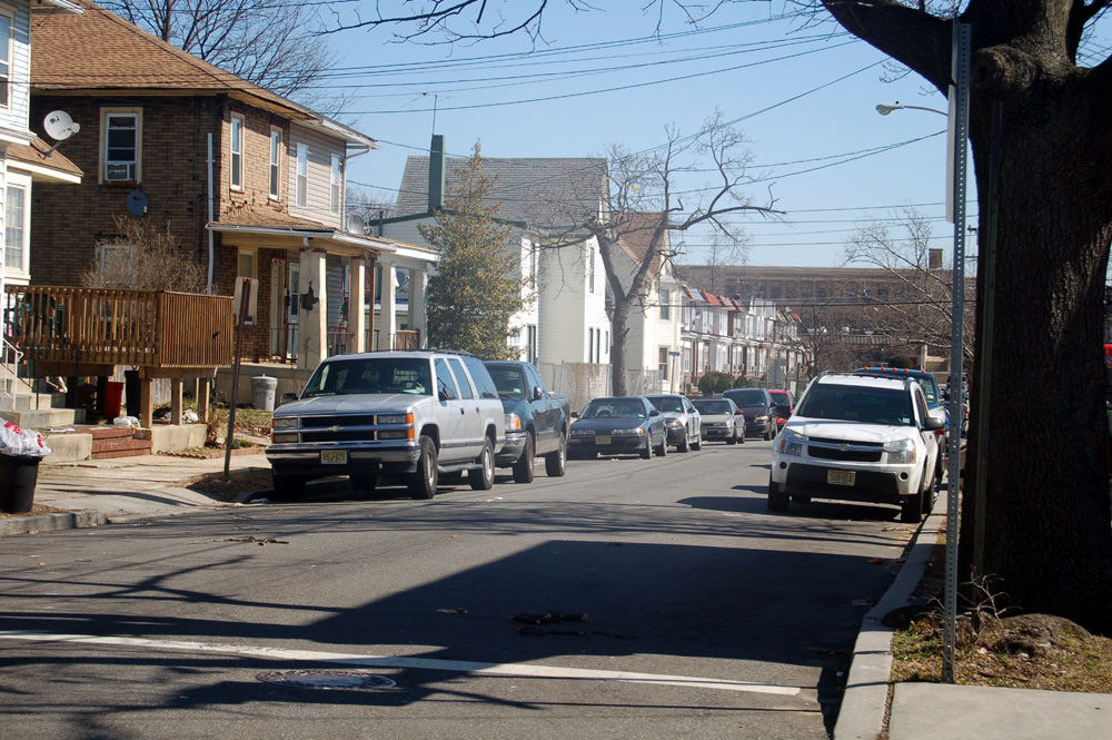 Looking at the intersection of Carman and Dudley Streets, March 8, 2008