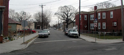 Carman Street looking east from 27th Street, March 2004