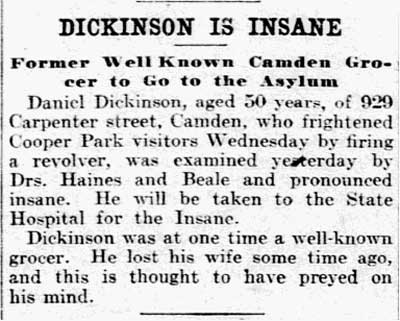 Philadelphia Inquirer, August 28, 1903 — Daniel Dickinson