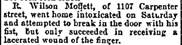 Philadelphia Inquirer, August 4, 1890 — R. Wilson Moffett