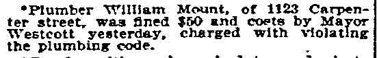 Philadelphia Inquirer, November 6, 1897 — William Mount