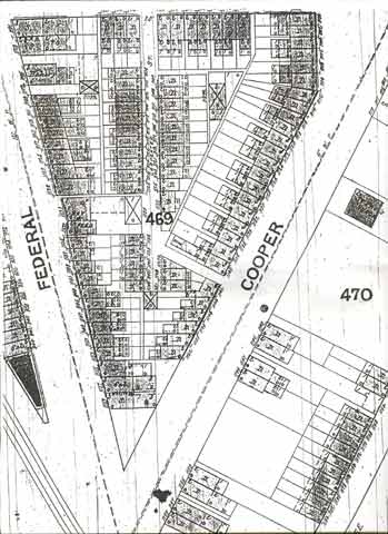 1100 Block of Carpenter Street, 1885 map