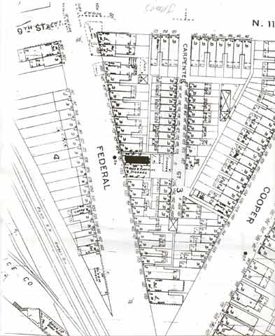 1100 Block of Carpenter Street, 1891 map