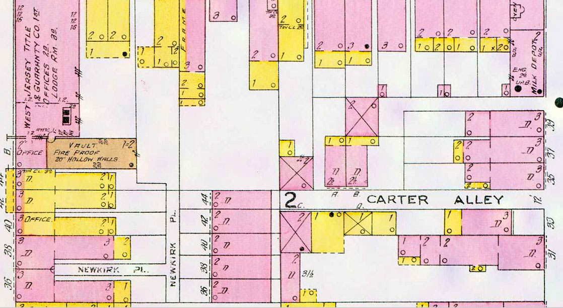 Newkirk Place — 1906 Sanborn Fire Insurance Map