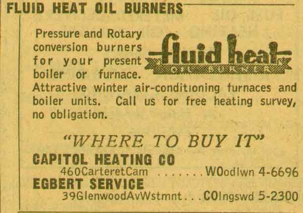 Capitol Heating Co. advertisement, 460 Carteret Street, New Jersey Bell Telephone Yellow Pages, 1955
