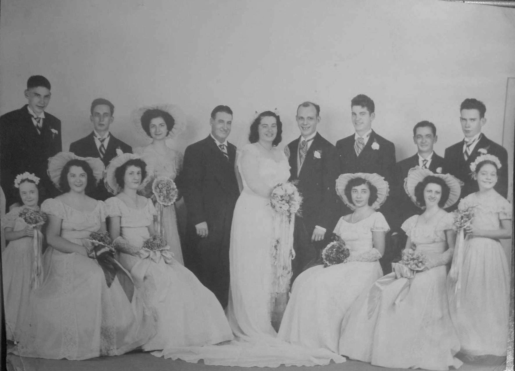 Alyce O'Donnell and Edwin Larson wedding, 1948 — 626 Cedar Street, O'Donnell family