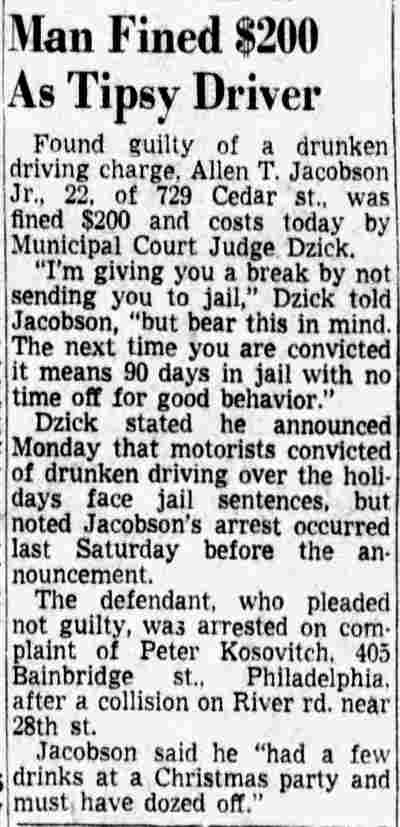 Camden Courier-Post, December 26, 1952 — Allen T. Jacobson Jr., 729 Cedar Street