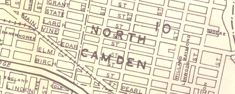 1946 Map of Camden showing Cedar Street