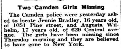 Two Camden Girls Missing — 629 Central Avenue