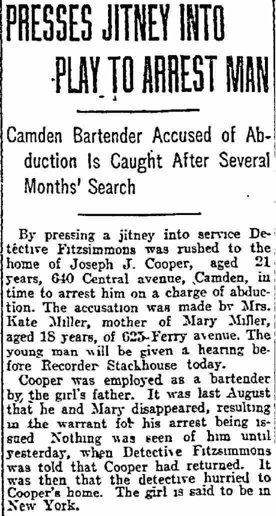 Presses Jitney Into Play to Arrest Man — 640 Central Avenue
