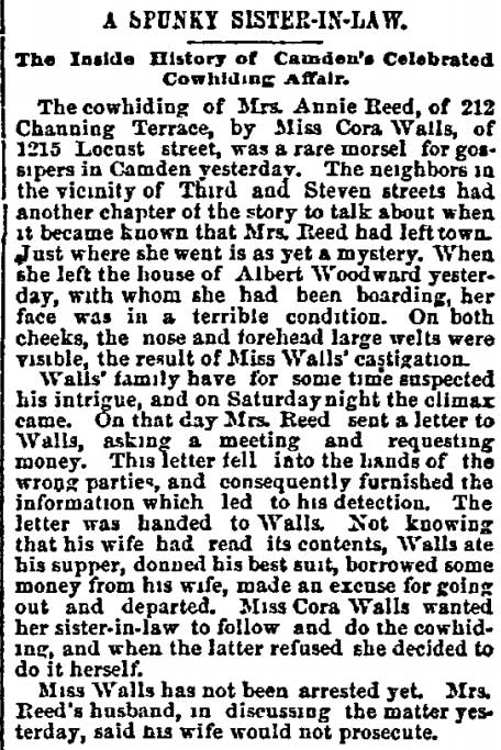 Philadelphia Inquirer, May 19, 1890 — A Spunky Sister-in-Law