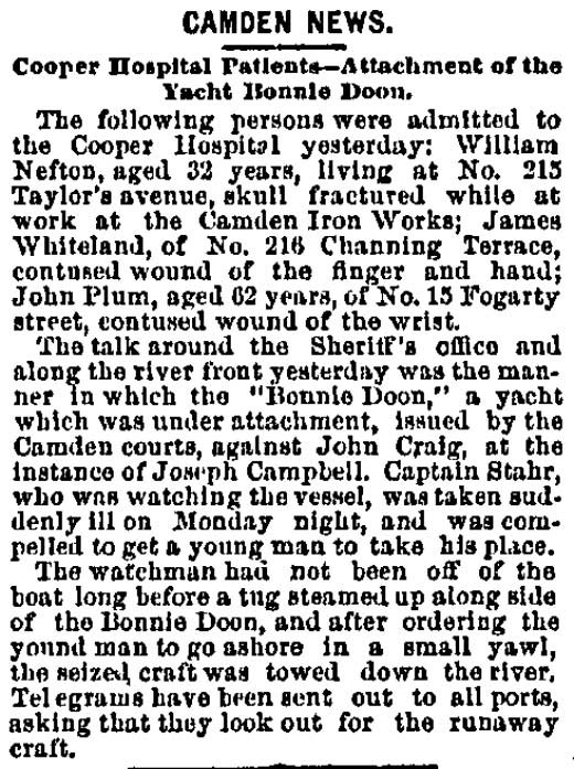 Philadelphia Inquirer, June 20, 1888 — Camden News