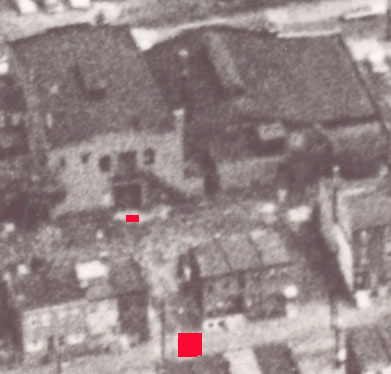 Aerial photo from 1965 — Channing Terrace beginning and end marked in red
