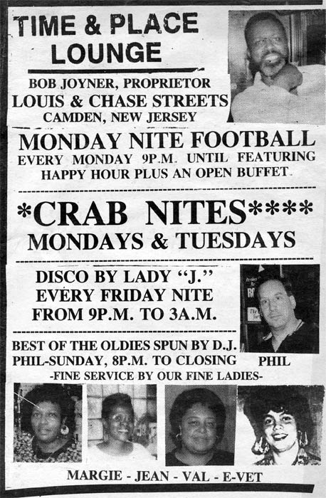 Night scene at Time & Place Lounge, Fall 1990