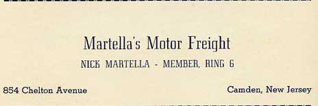 Martella's Motor Freight, 854 Chelton Avenue, 1959