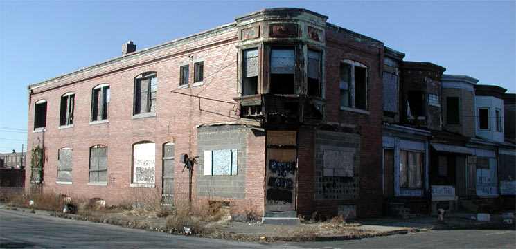 Northwest corner of Arlington Street and Chelton Avenue, March 2003, razed February 2004