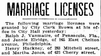 Camden Daily Courier, May 22, 1915 — Martha Jones, 633 Cherry Street; Henry Hackney
