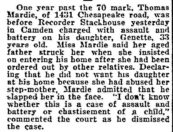 Thomas Mardie assault case — 1431 Chesapeake Road