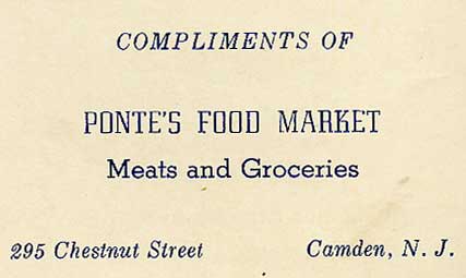 295 Chestnut Street — Ponte's Food Market, 1959
