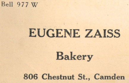 806 Chestnut Street — Eugene Zaiss bakery, 1919