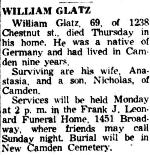 1238 Chestnut Street — Camden Courier-Post, November 8, 1958