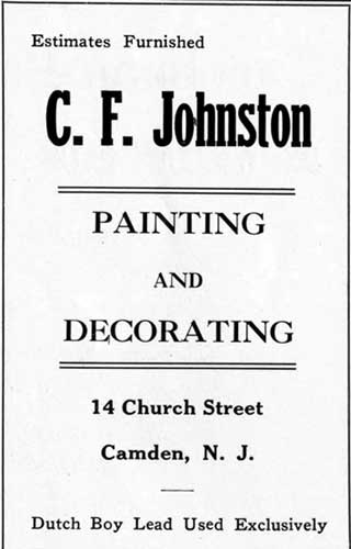 Camden High School Purple and Gold Yearbook Ad for 14 Church Street, June 1931