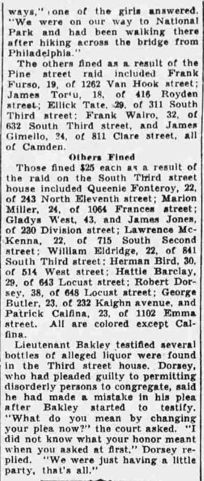 20 Taken in Raids Are Fined $850 — continuation, Camden Courier-Post, January 26, 1932