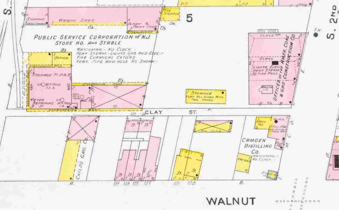 1906 Sanborn Map detail of Clay Street