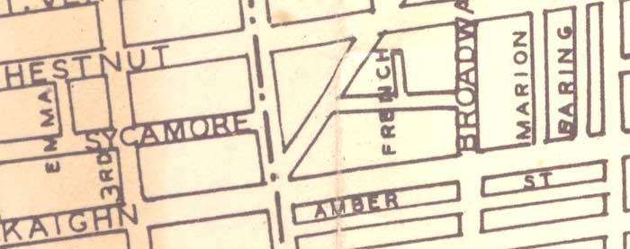 Camden from South 3rd Street to South 6th Street, between Amber and Chestnut Streets, 1946 aerial photograph
