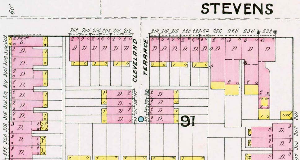 1891 Sanborn Map of Cleveland Terrace