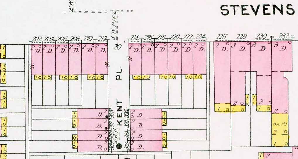 1906 Sanborn Fire Insurance Map — Cleveland Terrace (labeled Kent Place), plate 3