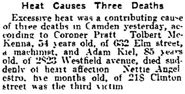 632 Elm Street, Tolbert McKenna, Philadelphia Inquirer, July 3, 1917