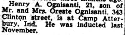 343 Clinton Street, Oreste Ognissanti & Family, Camden Courier-Post, February 10, 1943