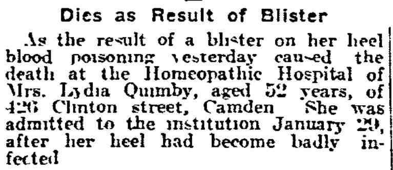 426 Clinton Street, 1907-1915 Mrs. Lydia Quimby, Philadelphia Inquirer, February 9, 1915