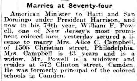 572 Clinton Street, 1885-1920 William F. Powell, Philadelphia Inquirer, June 30, 1918