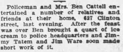 627 Clinton Street, 1907-1913 Benjamin F. Cattell & Family, Camden Daily Courier, April 17, 1911
