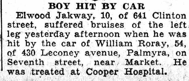 641 Clinton Street, 1932 Elwood B. Jakway & Family, Camden Courier-Post, June 18, 1932